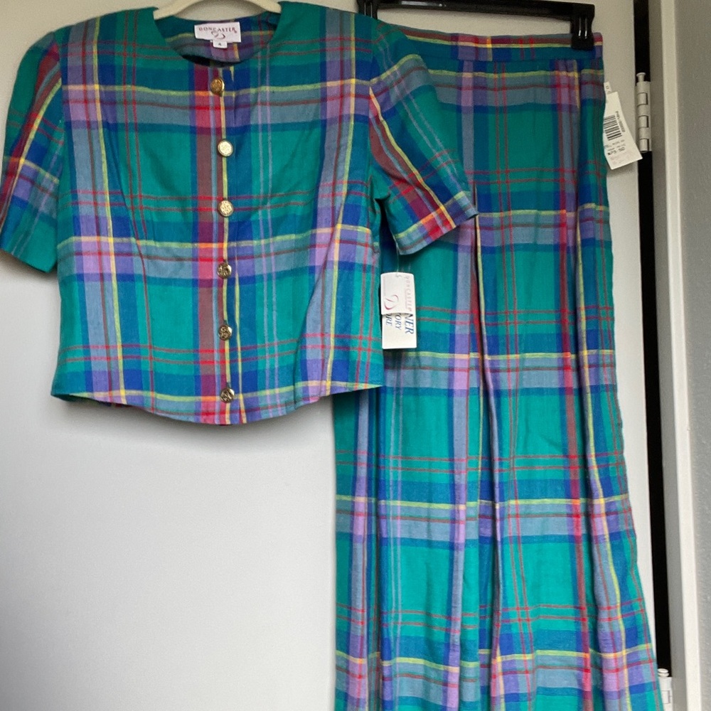 Deadstock Colorful Plaid Two-Piece Set by Doncaster